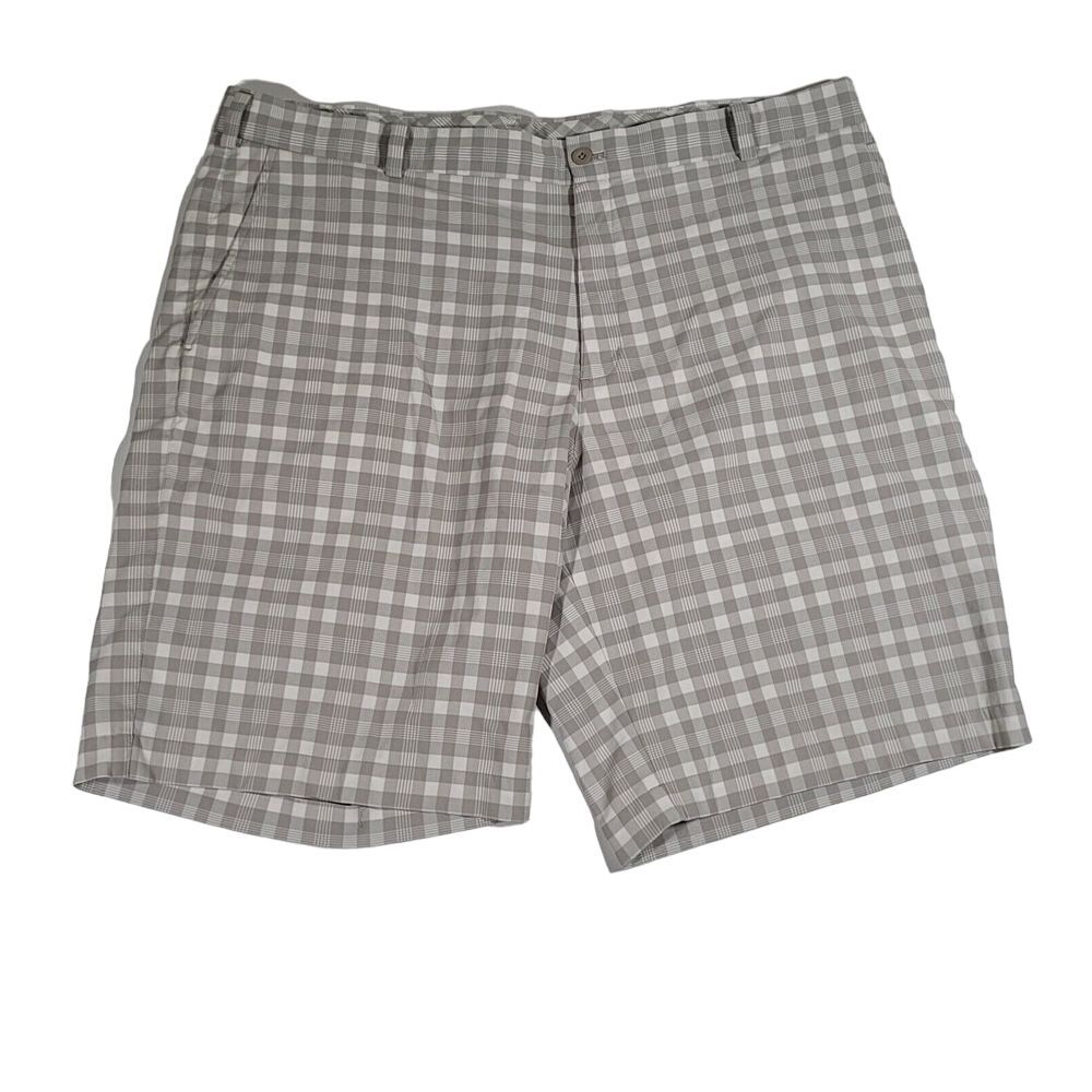 Nike Golf Dri-FIT Mens Grey Plaid Checkered Shorts Size 40 Regular Fit‎ Active